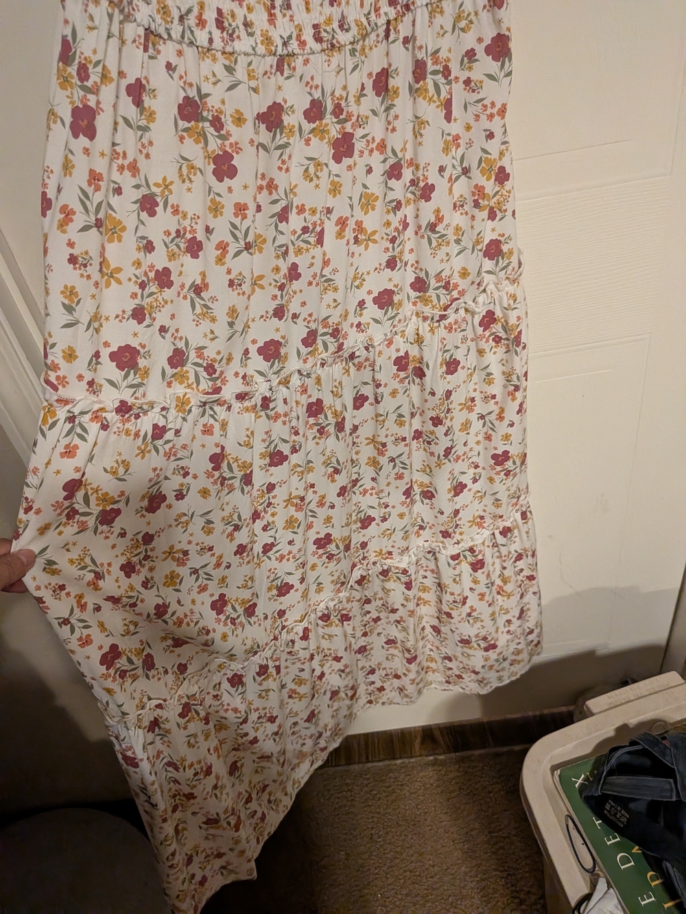 Women's Floral Maxi Dress with Tiers